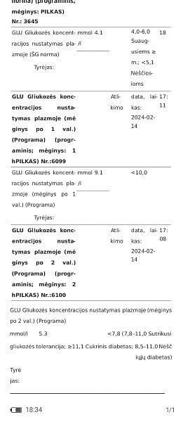 Gliukozės tolerancijos mėginio eiga
