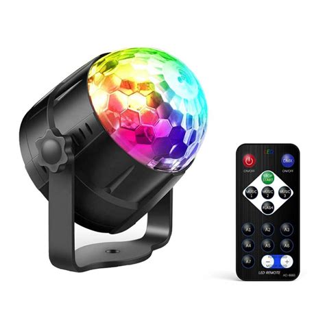 RGB LED disko kamuolys šviečiantis vaikų kambaryje