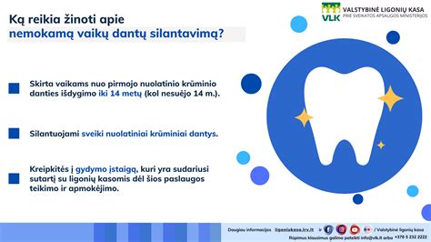 Vaikų dantų profilaktikos ir silantavimo schema