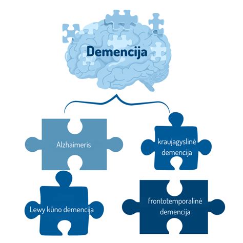 Demencijos simptomų infografikas