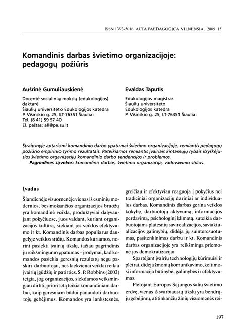Pedagogų darbas gamtinėse aplinkose