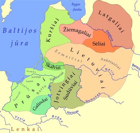 Prūsų genčių žemėlapiai XIII a.