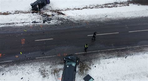 Avarijos vieta Kaišiadorių rajone, kurioje susidūrė du automobiliai