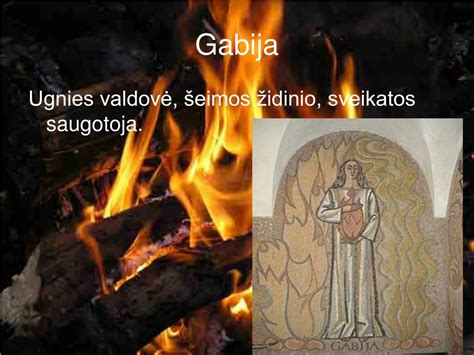 Lietuvių ugnies deivė Gabija, vaizduojama su židiniu