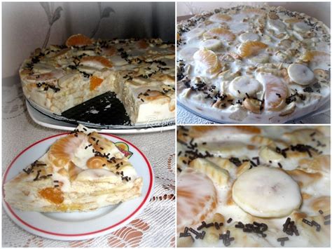 gatavas varškės sūrelių ir bananų tortas