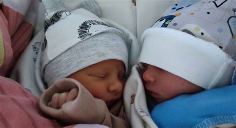 dvynukai naujagimiai glaudžiasi