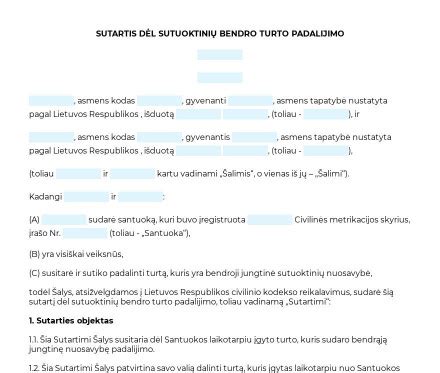 Sutuoktinių turto pasidalijimo gairės