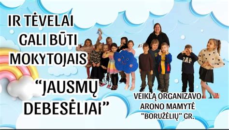 vaikų darželio grupė užsiėmimo metu