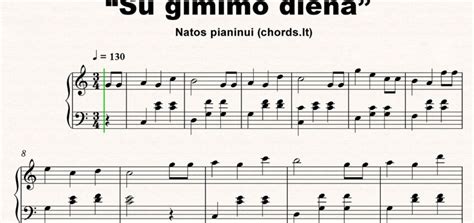 Gitaros TAB'ų pavyzdys su 