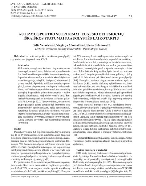 Autizmo spektro ypatumai