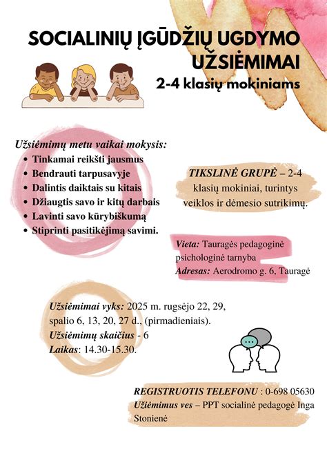 Socialinių įgūdžių ugdymo schema