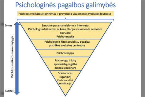 Schema, iliustruojanti psichologinės pagalbos modelį.