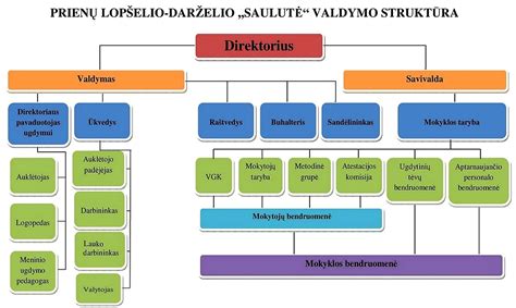 Organizacijos valdymo struktūros schema