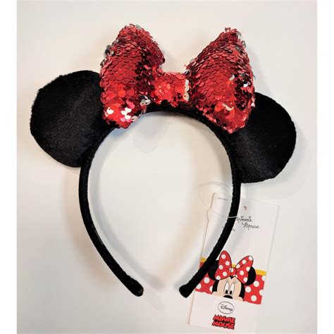 Minnie Mouse lankelis su šviečiančiomis ausytėmis ir raudonu kaspinėliu