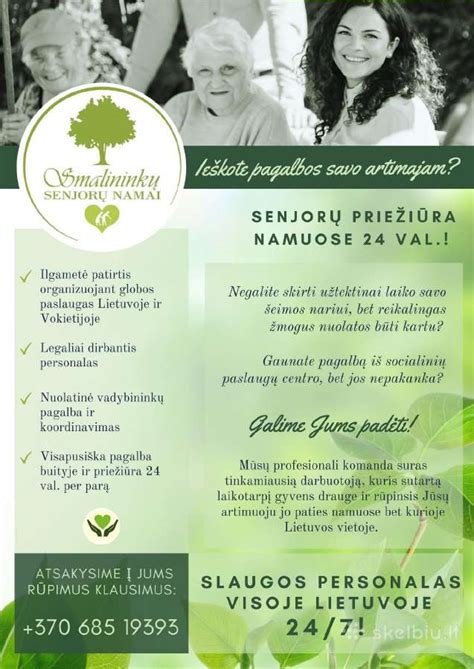 Infografika apie slaugos paslaugas Lietuvoje