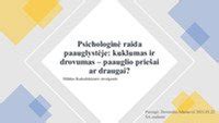 paauglio raida ir smegenų formavimasis
