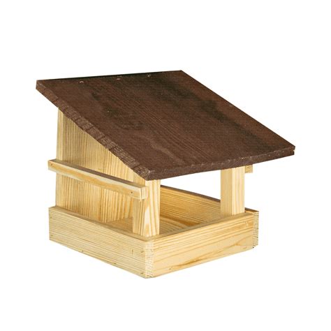 Ideali paukščių lesyklėlė su žemais borteliais ir plačiu stogeliu