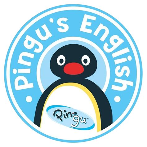 Pingu's English logotipo iliustracija su linksmu pingvinu