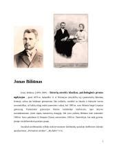 Jono Biliūno portretas ir jo kūrybos motyvai