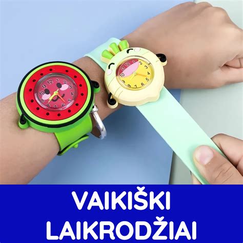 spalvingi vaikiški silikoniniai laikrodžiai