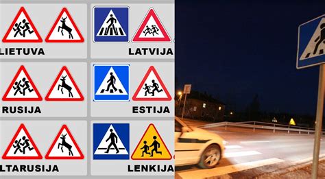 Kelio ženklų ir linijų pavyzdžiai vaikams