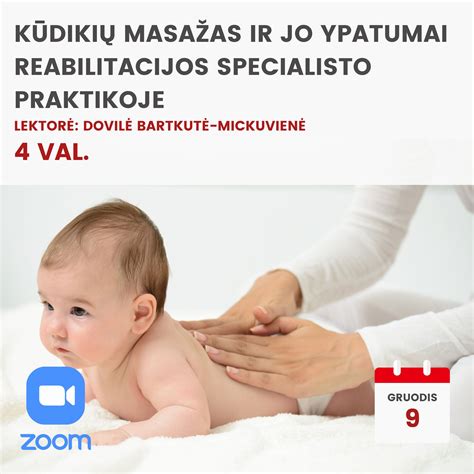 Specialisto atliekamas kūdikių masažas