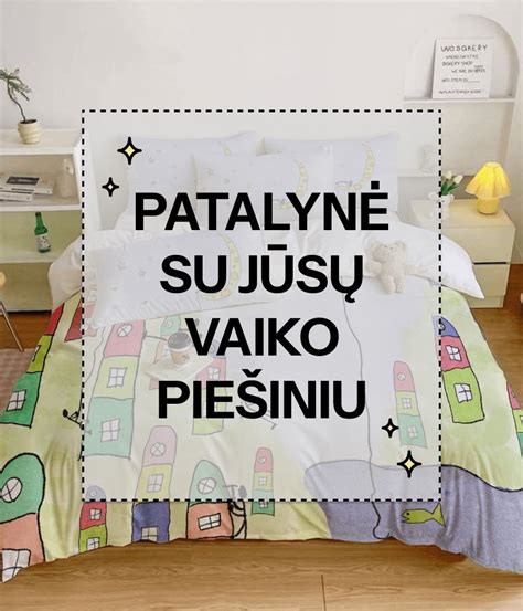 Vaiko lovelės su spalvinga patalyne nuotrauka