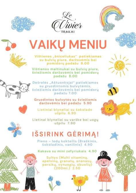 Vaikų meniu picerijoje