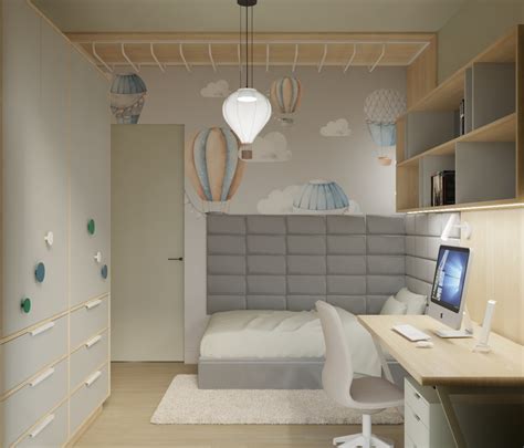 modernus vaiko kambario sienų dekoras su lipdukais