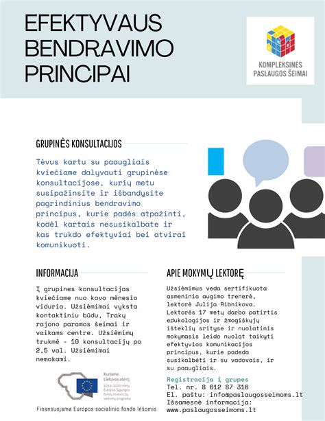 Mokymų ir konsultacijų informacija