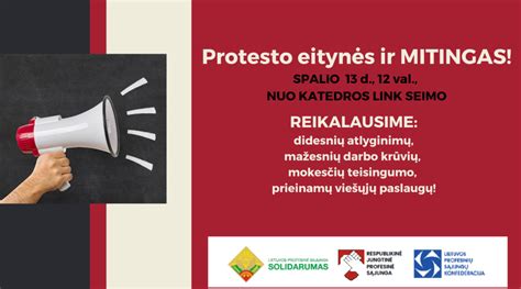 protesto akcija su plakatais
