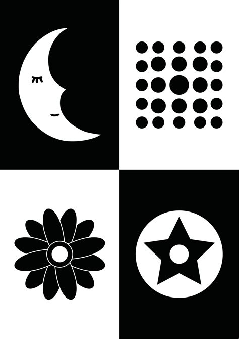 Juodai balti paveikslėliai kūdikiams