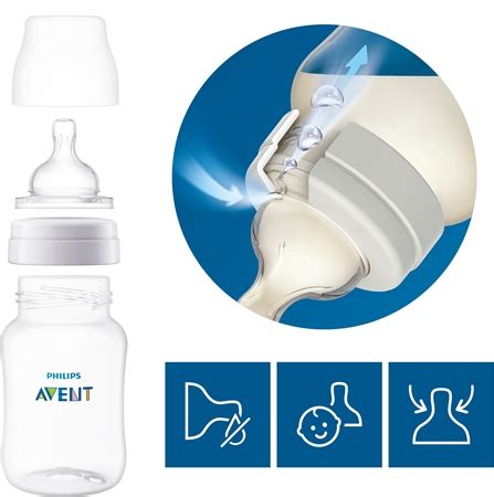 kūdikio buteliukas su anti-colic sistema