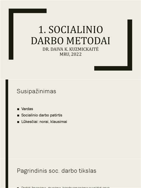 Socialinio darbo istorijos pavyzdžiai