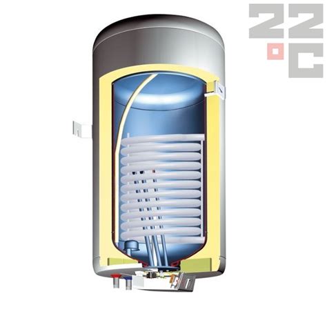 Vandens šildytuvo (boileriio) scheminis pjūvis su anodo vieta