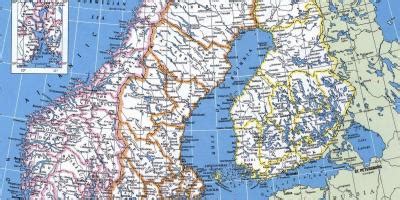 Norvegijos žemėlapis, rodantis Bokmål ir Nynorsk kalbų paplitimą regionuose