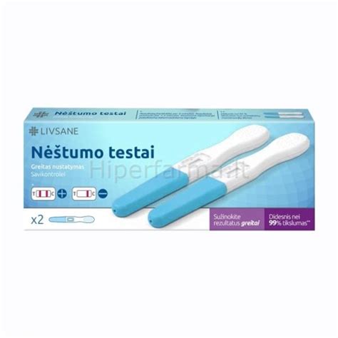 LIVSANE nėštumo testo pakuotės ir naudojimo instrukcijos