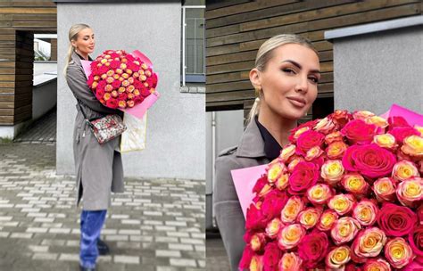 Monika Kvietkutė su rožių puokšte