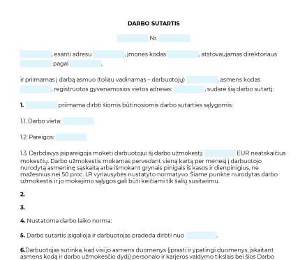 Darbo sutartis ir darbuotojo teisės