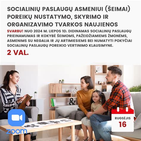 Socialinių paslaugų tipų infografika