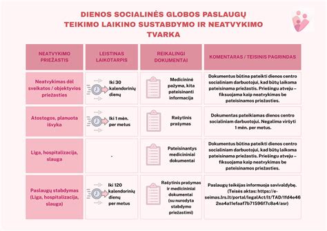 Dienos socialinės globos paslaugų teikimo eiga