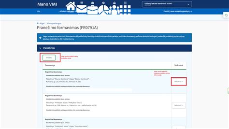 Elektroninio prašymo formos pildymas