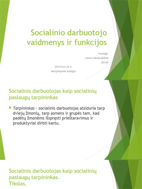 Socialinio darbuotojo funkcijų schema