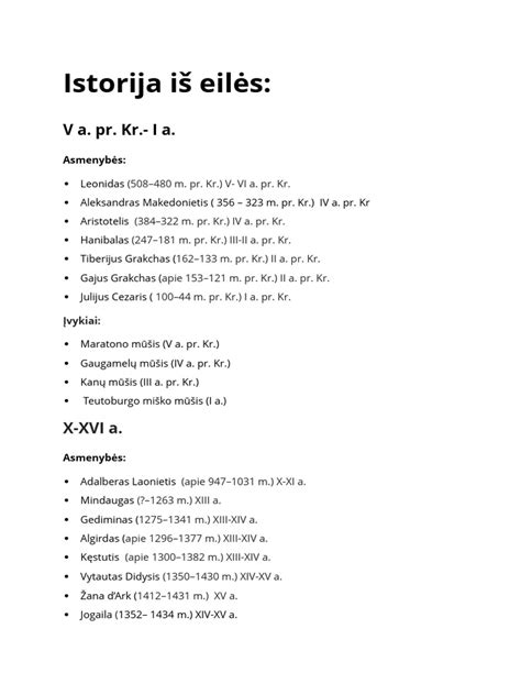 Dokumentų chronologija