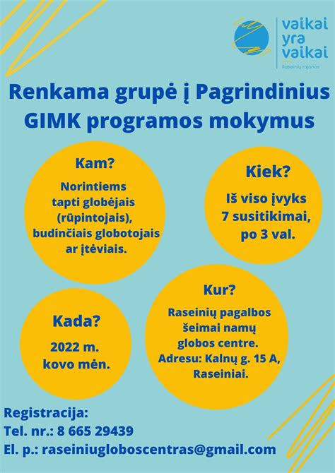 GIMK programos mokymai būsimiems globėjams