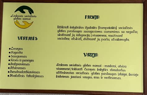 Linkuvos socialinės globos namų pastatas ir aplinka, atspindinti įstaigos pobūdį