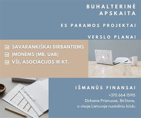 Buhalterinės apskaitos įrankiai savarankiškai dirbantiems