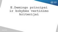 Kokybės vertinimo principai ir metodologija
