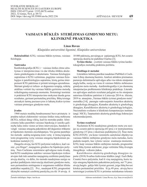 Vaisiaus judesių stebėjimas