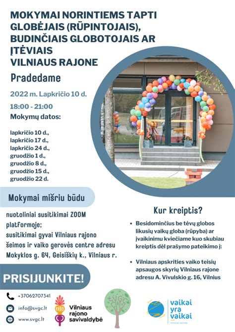 Vaiko globėjo mokymai Kėdainiuose